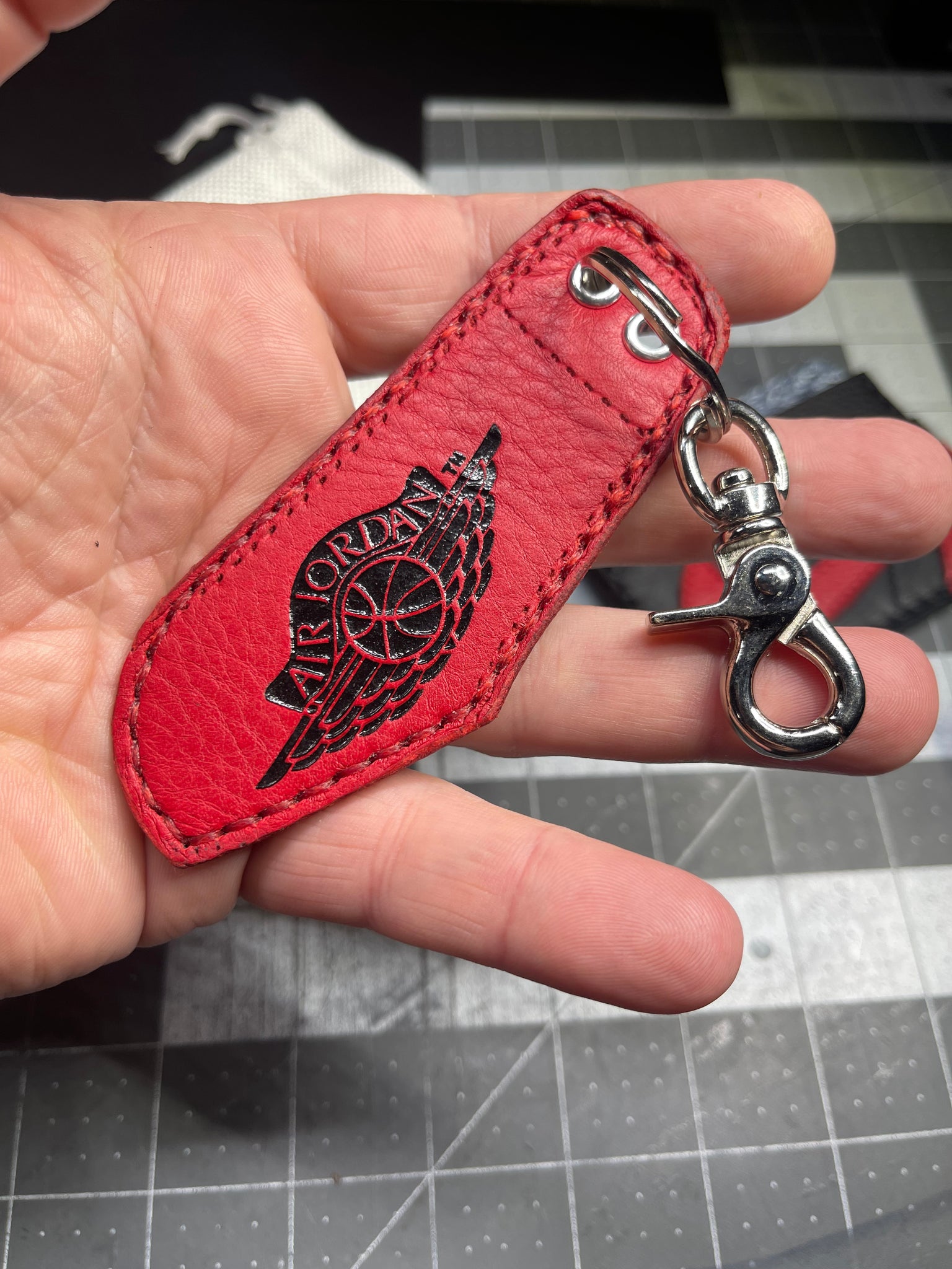 Upcycled Bred 1 Wings Keychain