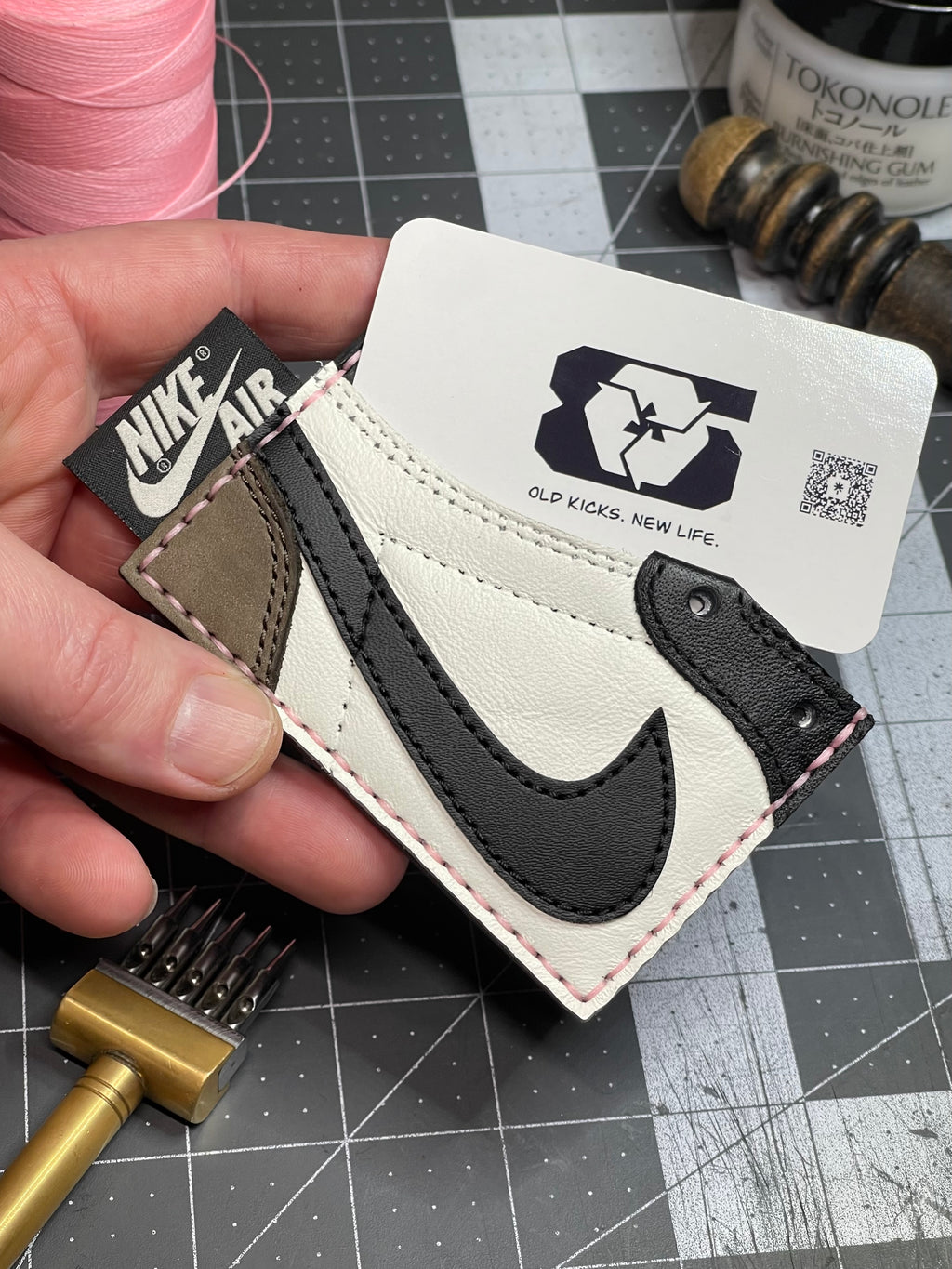 Upcycled Dark Mocha 1 Cardholder Wallet