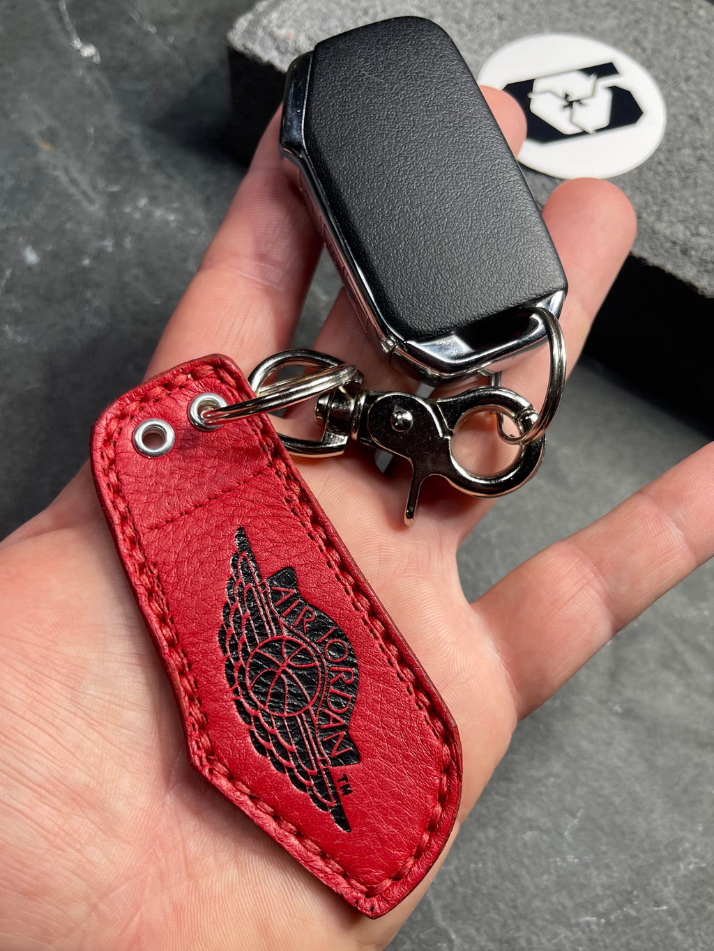 Upcycled Bred 1 Wings Keychain