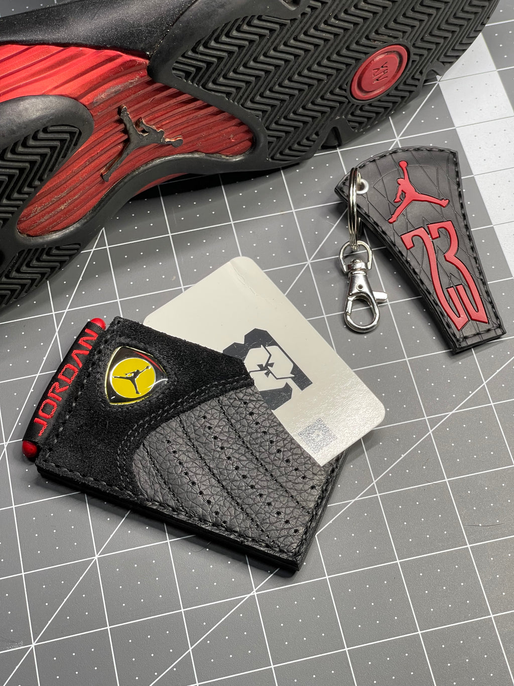 Upcycled “Last Shot” Cardholder & Keychain Set