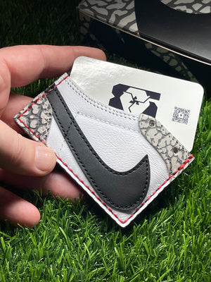 Upcycled AJ1 White Cement Cardholder